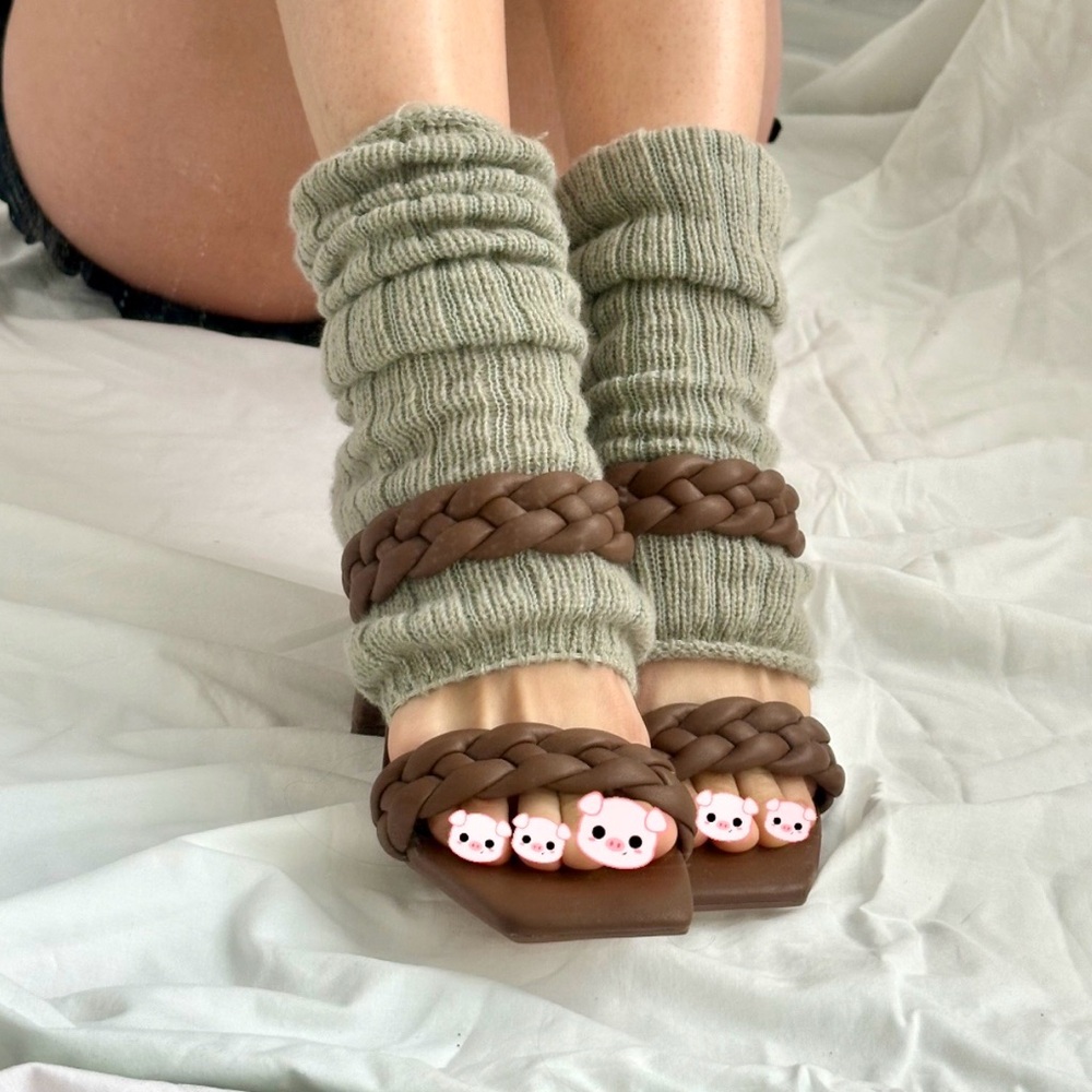 Dolce vita brown braided block heel sandals 37